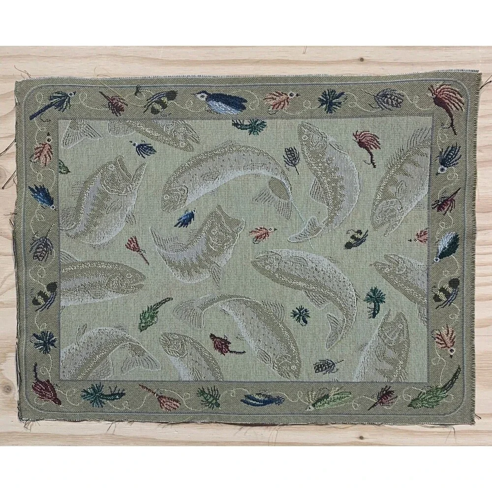 New Tapestry Panel Fish Approx. 18 1/2” x 13 1/2” Piece/Panel